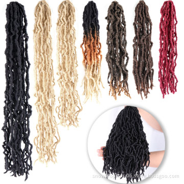 Wholesale Hot Selling Hair Vendors synthetic braiding hair soft locs 18in long crochet locs 24"  hair